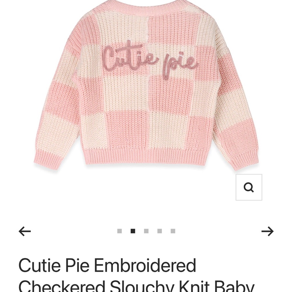 Pink and White Checkered Sweater
